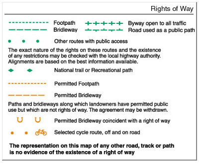 Fig. 3 OS Map Rights of Way Legend